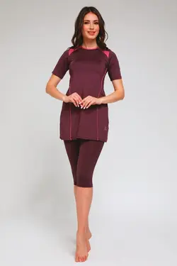 مایو استخر آستین کوتاه بنفش برند Mossta کد 1648657627