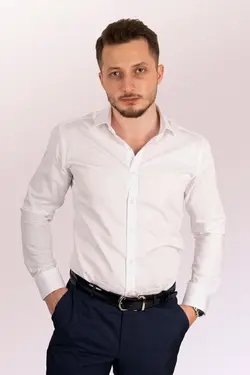 پیراهن جعبه‎دار ساتن سفید وارداتی برند Etikmen کد 1648754180