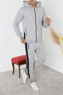 ست لباس راحتی طوسی زیپدار مردانه برند 3MODA کد 1648687567