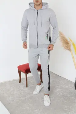ست لباس راحتی طوسی زیپدار مردانه برند 3MODA کد 1648687567