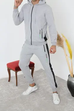 ست لباس راحتی طوسی زیپدار مردانه برند 3MODA کد 1648687567