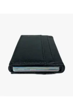 کارت مردانه چرم وگان جا کارتی مشکی برند Hobimtek کد 1648836789