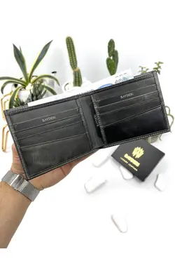 کیف پول جا کارتی اضافی طوسی مردانه چرم اصل برند bayderi کد 1648808727