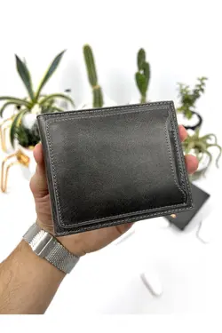 کیف پول جا کارتی اضافی طوسی مردانه چرم اصل برند bayderi کد 1648808727