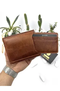 کیف پول جا کارتی اضافی مردانه چرم اصل برند bayderi کد 1648809018