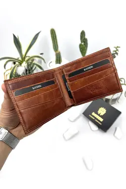 کیف پول جا کارتی اضافی مردانه چرم اصل برند bayderi کد 1648809018