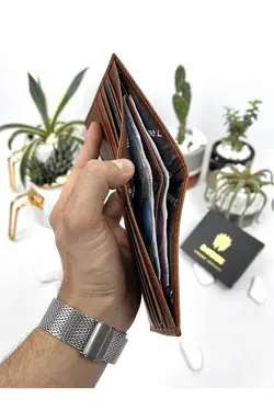 کیف پول جا کارتی اضافی مردانه چرم اصل برند bayderi کد 1648809018