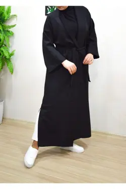 کیمونو کرپ کمربند‎دار بلند کلفت زنانه برند PNRSTİL کد 1648779729