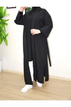 کیمونو کرپ کمربند‎دار بلند کلفت زنانه برند PNRSTİL کد 1648779729