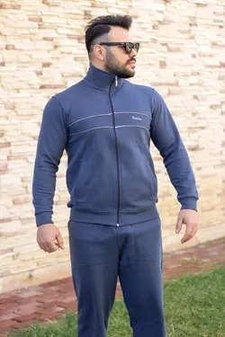 ست لباس راحتی قالب راحت یقه گلدوزی‎شده طرح‎دار ایستاده مردانه زیپدار برند Azıcık Akıllı کد 1648752248