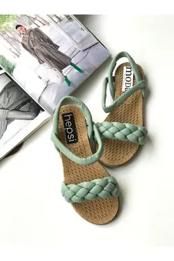 صندل بافتنی پفی سبز نعنایی برند Hepsi Moda کد 1648285950