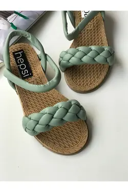 صندل بافتنی پفی سبز نعنایی برند Hepsi Moda کد 1648285950