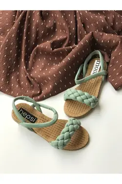 صندل بافتنی پفی سبز نعنایی برند Hepsi Moda کد 1648285950