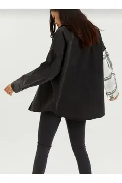 پیراهن طرح‎دار خطدار جین برند İBABUTİK کد 1648909520