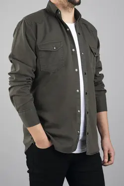 پیراهن جین اسلیم فیت یشمی مردانه برند bombe کد 1648909461