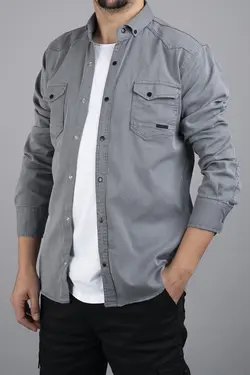 پیراهن جین اسلیم فیت طوسی مردانه برند bombe کد 1648909329