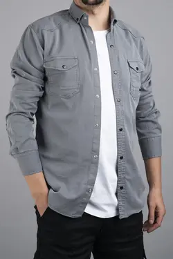 پیراهن جین اسلیم فیت طوسی مردانه برند bombe کد 1648909329