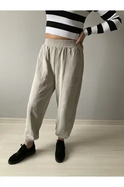 شلوار راحتی طرح‎دار جیبدار کشی زنانه برند GES Butik کد 1648900447
