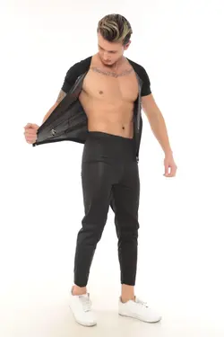 بیشترین ورزشی ست حرارتی آستین کوتاه زیپدار برند Sauna Suit کد 1648885271