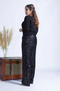 سایز بزرگ پولک دوز شلوار مشکی برند Moda Berray کد 1648855817