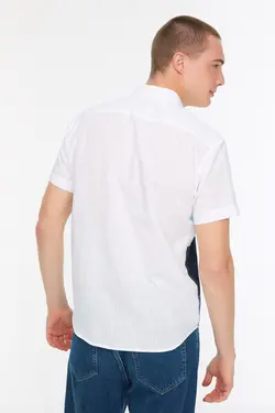 دکمه‎دار اسلیم فیت یقه رنگ آبی مردانه برند TRENDYOL MAN کد 1648991660