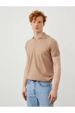 پلیور بافتنی متناسب ساده آستین کوتاه یقه سه دکمه 100پنبه برند Xint کد 1648976415