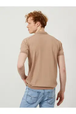 پلیور بافتنی متناسب ساده آستین کوتاه یقه سه دکمه 100پنبه برند Xint کد 1648976415