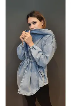 کت پلارین برش کلاهدار کمر چیندار کمربند دار برند StilStop کد 1648972449