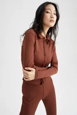 بافتنی دکمه‎دار یقه سه دکمه برند Defacto کد 1648972332