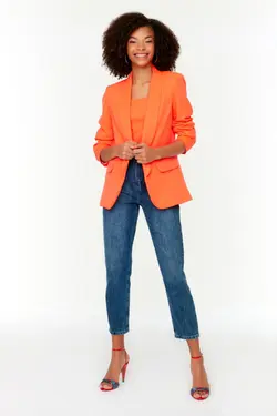 کت ساده نارنجی برند TRENDYOLMİLLA کد 1648971728