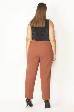 سگک جیب دار دور کمر طرح‎دار کشی دارچینی شلوار کمربند پارچه ای زنانه برند Şans کد 1648970831