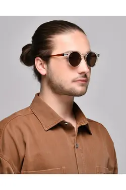عینک گرد شفاف قهوه‎ای برند Jatelier کد 1648960867
