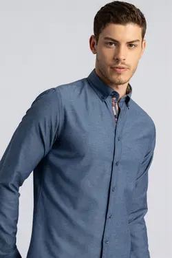 پیراهن اسپرت اسلیم فیت آبی مردانه برند Tudors کد 1649067070