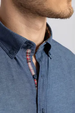 پیراهن اسپرت اسلیم فیت آبی مردانه برند Tudors کد 1649067070