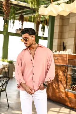 پیراهن گشاد ساتن نارنجی کرم سالمون برند outfiit man کد 1649066349