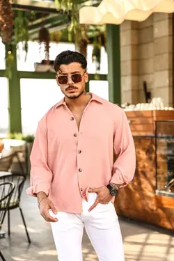 پیراهن گشاد ساتن نارنجی کرم سالمون برند outfiit man کد 1649066349