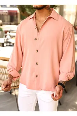 پیراهن گشاد ساتن نارنجی کرم سالمون برند outfiit man کد 1649066349