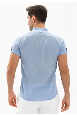 پیراهن دستمال آستین کوتاه آبی روشن مردانه برند Eliş Şile Bezi کد 1649067133