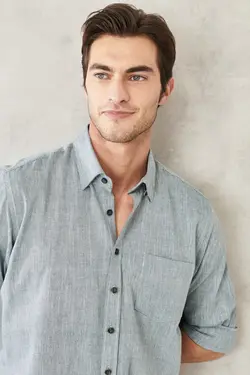 پیراهن دکمه‎دار برش راحت یقه روزمره آسیتن کوتاه برند Altınyıldız Classics کد 1649066047