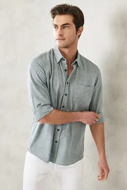 پیراهن دکمه‎دار برش راحت یقه روزمره آسیتن کوتاه برند Altınyıldız Classics کد 1649066047