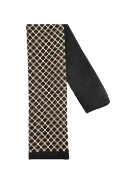 کراوات بافتنی شطرنجی زرد مشکی برند La Pescara کد 1649057060