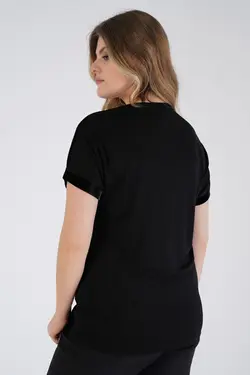 بلوز یقه هفت آستین پولک دوز سایز بزرگ دار برند Nelly کد 1649053520