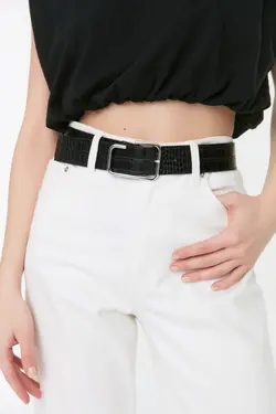 کمربند زنانه بسته مشکی- شیری برند TRENDYOLMİLLA کد 1649050627