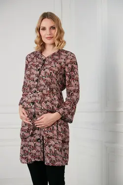 تونیک پیراهنی شال مناسب شیردهی ابریشم مصنوعی طرح بارداری برند Işşıl کد 1649049370