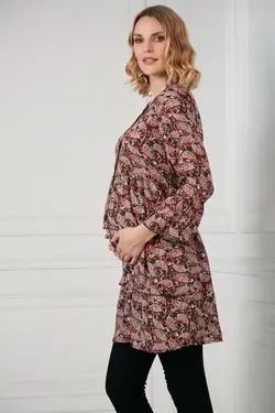 تونیک پیراهنی شال مناسب شیردهی ابریشم مصنوعی طرح بارداری برند Işşıl کد 1649049370