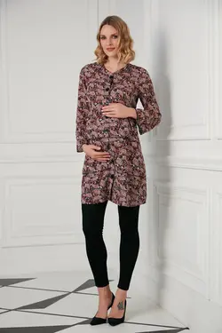 تونیک پیراهنی شال مناسب شیردهی ابریشم مصنوعی طرح بارداری برند Işşıl کد 1649049370