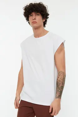 ورزشی گشاد ساده سفید مردانه برند TRENDYOL MAN کد 1649045469