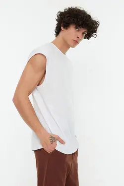 ورزشی گشاد ساده سفید مردانه برند TRENDYOL MAN کد 1649045469