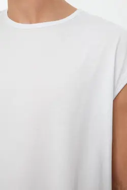 ورزشی گشاد ساده سفید مردانه برند TRENDYOL MAN کد 1649045469