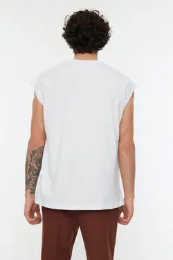 ورزشی گشاد ساده سفید مردانه برند TRENDYOL MAN کد 1649045469